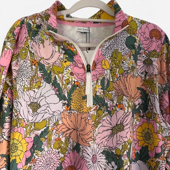 Vera Bradley Bloom Boom Quarter Zip Pullover Cozy Retro Floral Lounge (Size 3X) - Picture 5 of 7